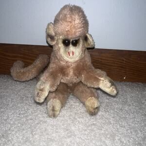 Vintage 6” 1965 Kamar Posable Chimpanzee Monkey Plush Japan Long Tail